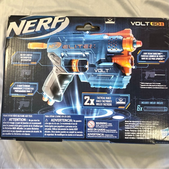 NERF Elite Toy Gun 2.0 Volt Blaster. 6 Darts. Light Beam, Up To 90 Ft.  Ages 8+ - Picture 6 of 6